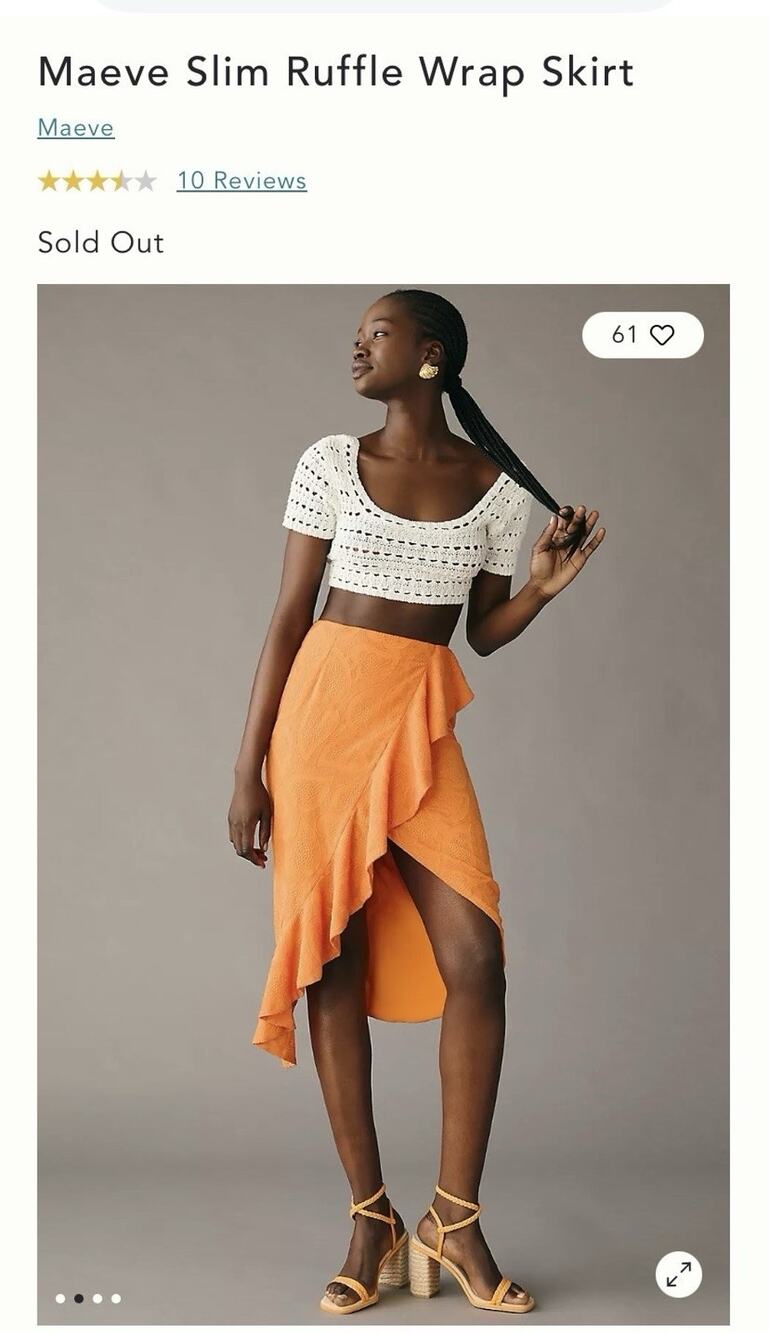Anthropologie Maeve Slim Ruffle Asymmetrical Wrap Skirt Coastal Resort Beach 6
